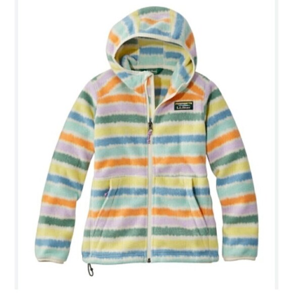 L.L. Bean Other - L.L.Bean Kids Mountain Full Zip Fleece Hooded Jacket Printed Multicolor Large 14